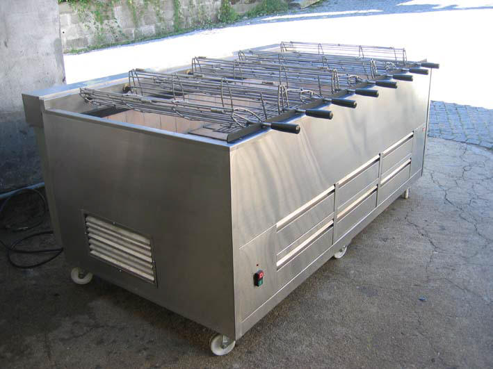 Barbecue Charbon de Bois à la Portugaise 10 Grilles Rotatifs 1 Fixe