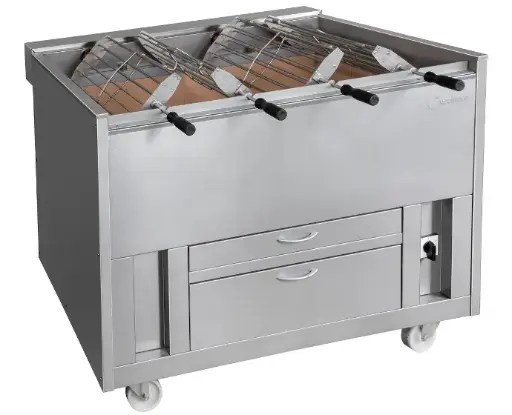 [GLC-BCBR4G31F] Barbecue (BBQ/Churrasqueira) Charbon de Bois à la Portugaise 4 Grilles Rotatifs Grelhaço